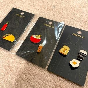 Cute Pins Taco Ramen Boba Coffee Toast NWT